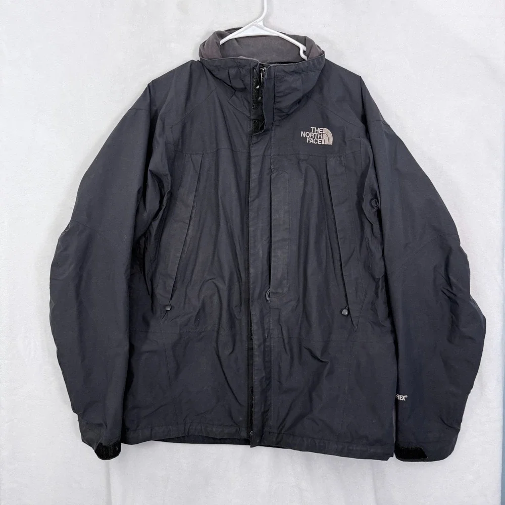 Vintage The North Face Gore Tex Jacket Mens M Black Full Zip Rain Mesh Line